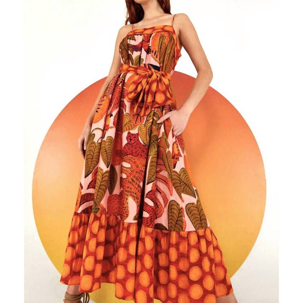 FARM RIO summer dream belted maxi dress-altered M/L - Picture 2 of 10